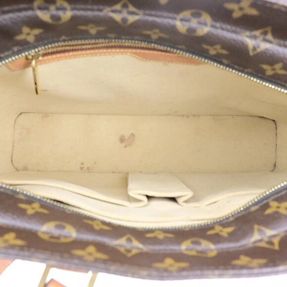 LOUIS VUITTON Logo Luco Shoulder Tote Bag Monogram Leather Brown - Picture 3 of 16